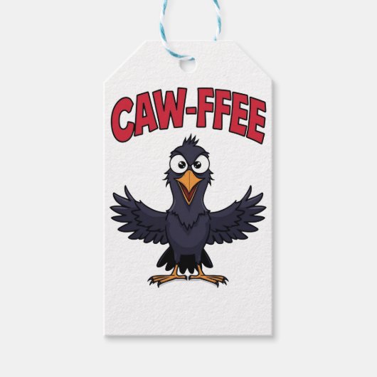 CAW-FREE Funny Crow Koffie Liefhebber Cadeaulabel (Voorkant)