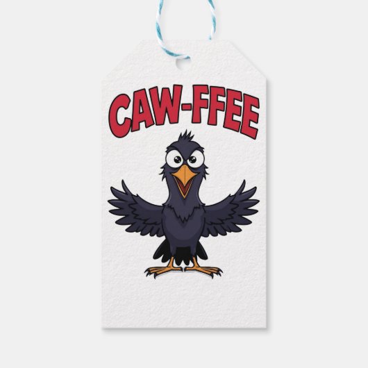 CAW-FREE Funny Crow Koffie Liefhebber Cadeaulabel (Achterkant)