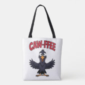 CAW-FREE Funny Crow Koffie Liefhebber Tote Bag (Achterkant)