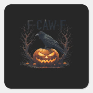 Caw-F's Griezeloze Pompoen Halloween Klassieker Vierkante Sticker