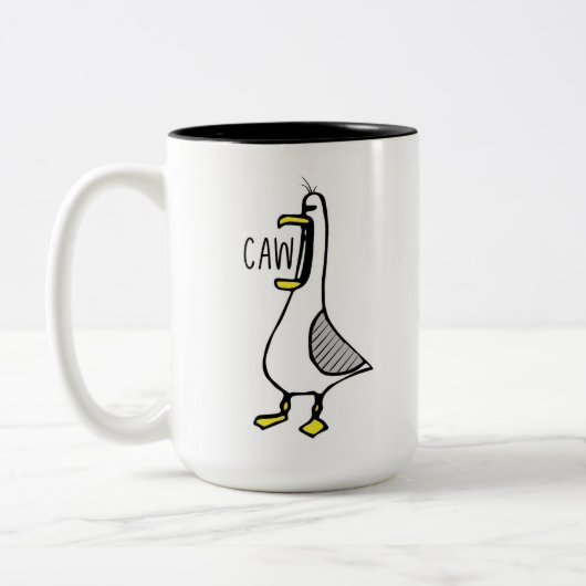 CAW grappige meeuw keramische mok (Links)