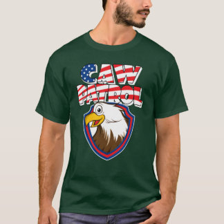Caw Patrol Amerikaanse Zeearend Rood Wit Blauwe Vl T-shirt