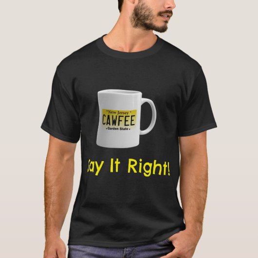 Cawfee NJ New Jersey Licentie Bord T-shirt (Voorkant)