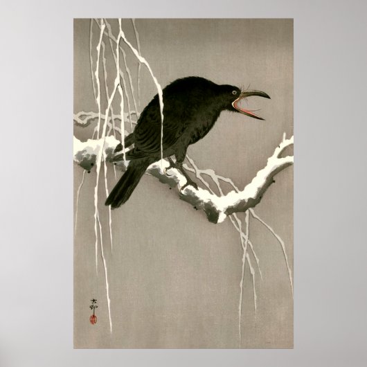 Cawing Crow Shoson Ohara 1930 Poster (Voorkant)