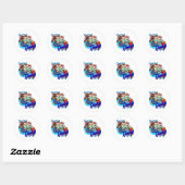 Cawt in da Riptide Ronde Sticker (Vel)