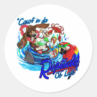 Cawt in da Riptide Ronde Sticker