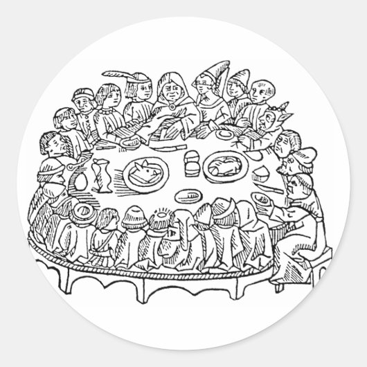 Caxton Dinner bruiloft feest stickers zegels (Voorkant)