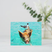 Cay van de pret samen staniel zwemmende briefkaart (Staand voorkant)