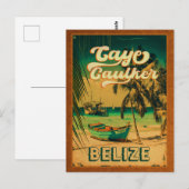 Caye Caulker Belize Vintage Palm Trees Souvenirs Briefkaart (Voorkant / Achterkant)