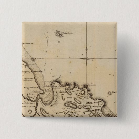 Cayenne 2 vierkante button 5,1 cm (Voorkant)