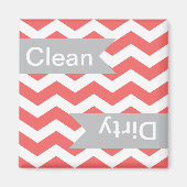 Cayenne Chevron Clean - Dirty Dishwasher Magnets Magneet (Voorkant)