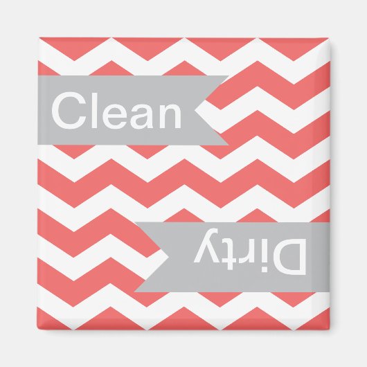 Cayenne Chevron Clean - Dirty Dishwasher Magnets Magneet (Voorkant)