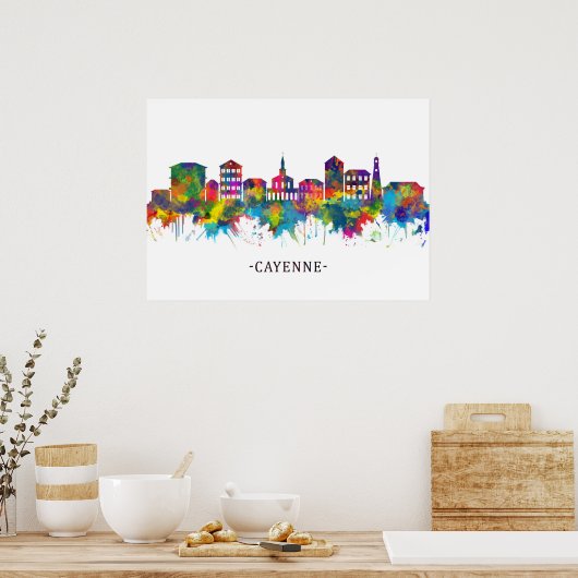 Cayenne French Guiana Skyline Poster (Keuken)