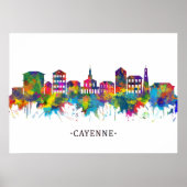 Cayenne French Guiana Skyline Poster (Voorkant)