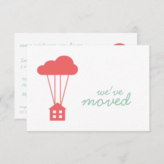 Cayenne House & Cloud Housewarming Uitnodigen Kaart (Voorkant / Achterkant)