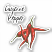 Cayenne Peper Spice Jar Sticker (Voorkant)