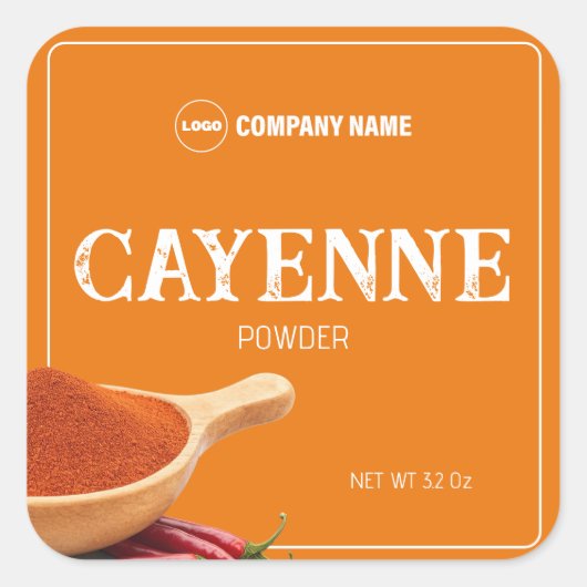Cayenne Spice Custom Label Sticker (Voorkant)