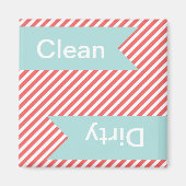 Cayenne Striped Clean - Dirty Dishwasher Magnets Magneet (Voorkant)