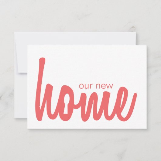 Cayenne & White Home Key Lock Housewarming Invite Kaart (Voorkant)