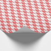 Cayenne & White Houndstooth Pattern Cadeaupapier (Hoek)