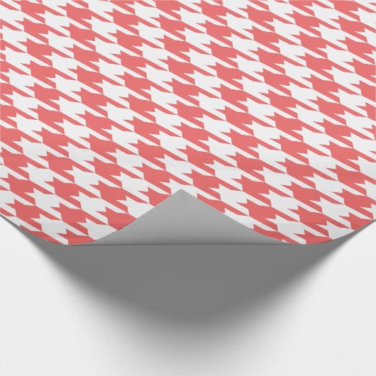 Cayenne & White Houndstooth Pattern Cadeaupapier (Hoek)