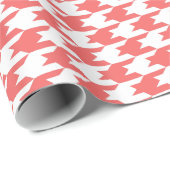 Cayenne & White Houndstooth Pattern Cadeaupapier (Rol Hoek)