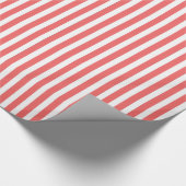 Cayenne & White Striped Pattern Cadeaupapier (Hoek)