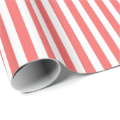 Cayenne & White Striped Pattern Cadeaupapier (Rol Hoek)