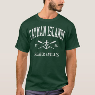Cayman Eilanden Gekruiste Riemen Bootanker Sport f T-shirt