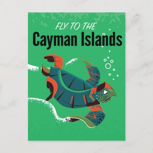 Cayman-eilanden vintage reisposter briefkaart (Voorkant)