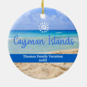 Cayman Islands Beach Vakantie Familiereis Keramisch Ornament (Achterkant)