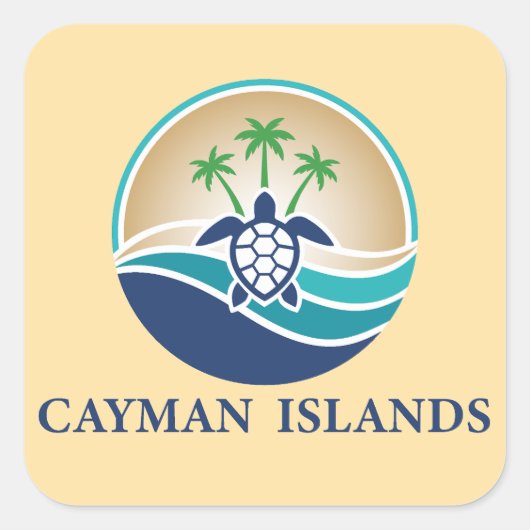 Cayman Islands Caribbean Vierkante Sticker (Voorkant)