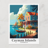 Cayman Islands Caribbean Vintage Travel Portrait Briefkaart (Voorkant)