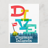 Cayman Islands Dive - Colorful Scuba Briefkaart (Voorkant)