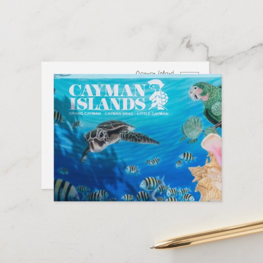 Cayman Islands Welkom Bord Briefkaart (Voorkant / Achterkant in situ)