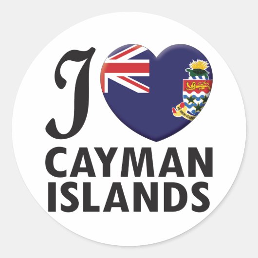Caymaneilanden Love Ronde Sticker (Voorkant)