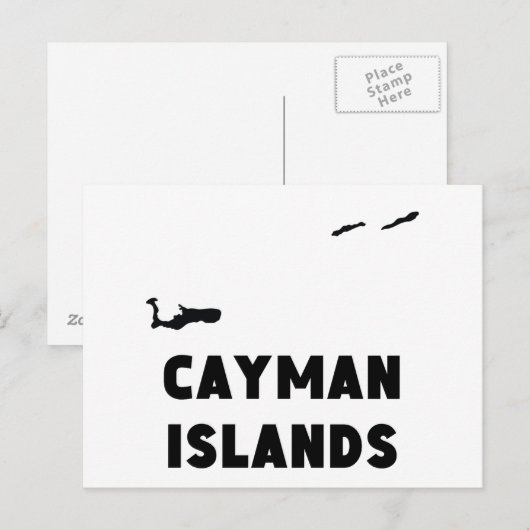 Caymaneilanden Silhouette Briefkaart (Voorkant / Achterkant)
