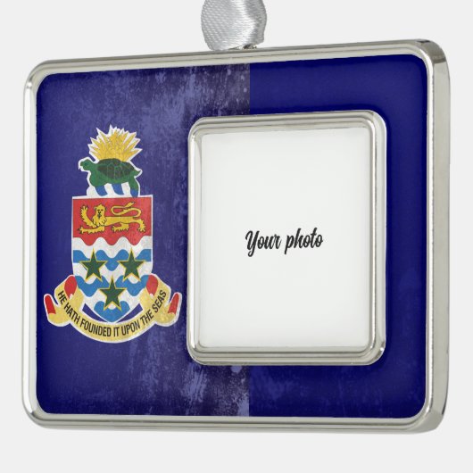 Caymaneilanden Verzilverd Omlijst Ornament (Links)