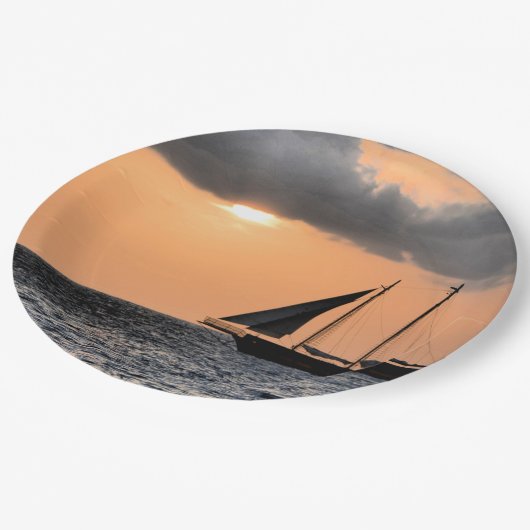 Caymaneilanden zonsondergang papieren bordje (Gekanteld)