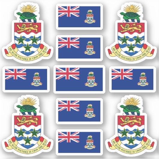 Caymaniaanse staatssymbolen / wapenschild en vlag sticker (Voorkant)