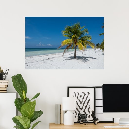 Cayo Blanco Beack in Cuba Poster (Thuiskantoor)