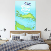 Cayo Coco Cuba  stijlkaart. Canvas Afdruk (Insitu (Slaapkamer))