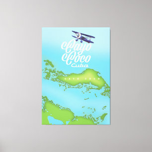Cayo Coco Cuba  stijlkaart. Canvas Afdruk