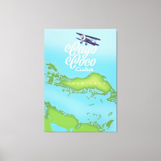 Cayo Coco Cuba  stijlkaart. Canvas Afdruk (Voorkant)