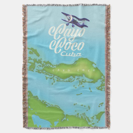 Cayo Coco Cuba stijlkaart. Deken (Voorkant Verticaal)
