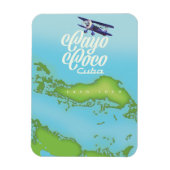 Cayo Coco Cuba  stijlkaart. Magneet (Verticaal)