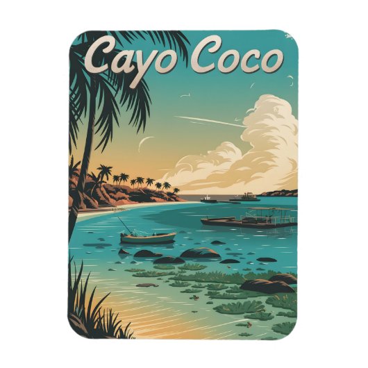 Cayo Coco Cuba Vintage Magneet (Verticaal)