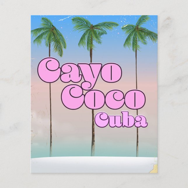 Cayo Coco Cuba vintage-poster (Voorkant)