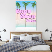 Cayo Coco Cuba vintage-poster Canvas Afdruk (Insitu (Slaapkamer))