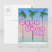 Cayo Coco Cuba vintage reisposter Briefkaart (Voorkant / Achterkant)